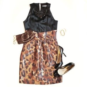 Alexia Admore animal print beaded dress, S